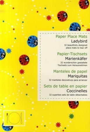 Spisebrikker. Marihøner. Blokk med 32 spisebrikker til å rive av