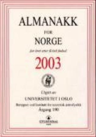 Almanakk for Norge 2003. Diskeske med 10 bøker.