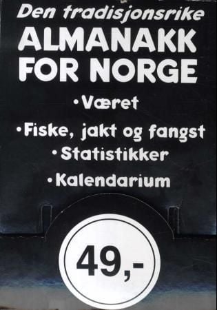 Almanakk for Norge 2012. Bokmål. Diskdisplay med 9 bøker