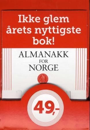 Almanakk for Norge 2013. Bokmål. Diskdisplay med 10 bøker