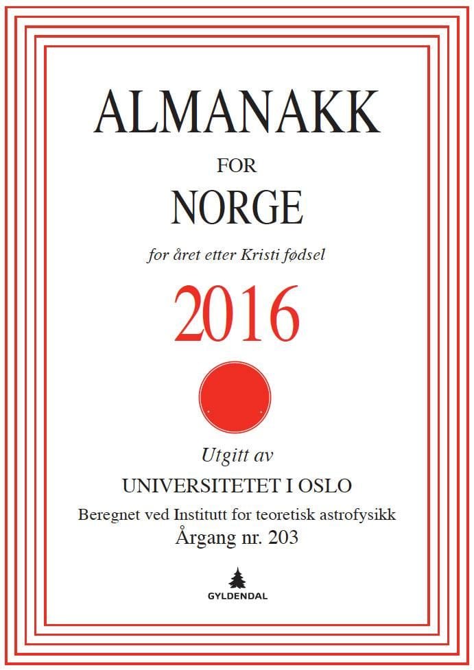 Almanakk for Norge 2016