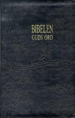 Ultratynn bibel i sort skinn + Bibelatlas & kristendommens historie
