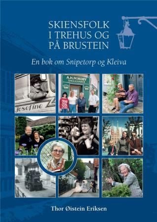 Skiensfolk i trehus og på brustein