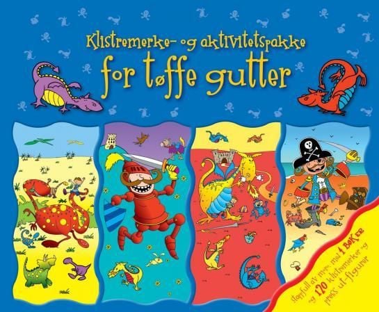 Klistremerke og aktivitetspakke for tøffe gutter. 4 klistremerke- og aktivitetsbøker