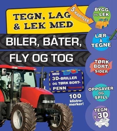 Tegn, lag & lek med biler, båter, fly og tog