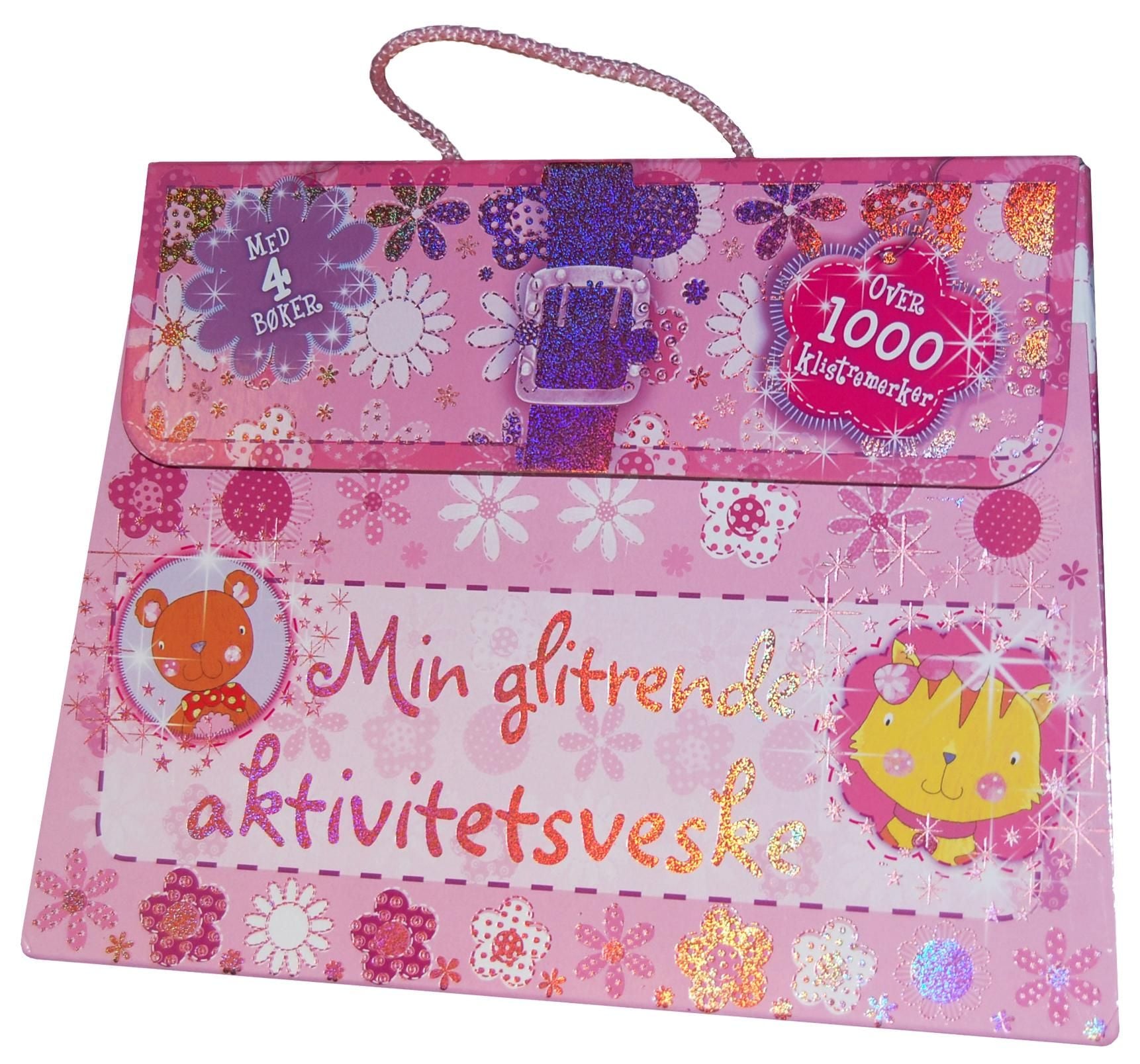 Min glitrende aktivitetsveske. 4 aktivitesbøker i en veske. Over 1000 klistremerker