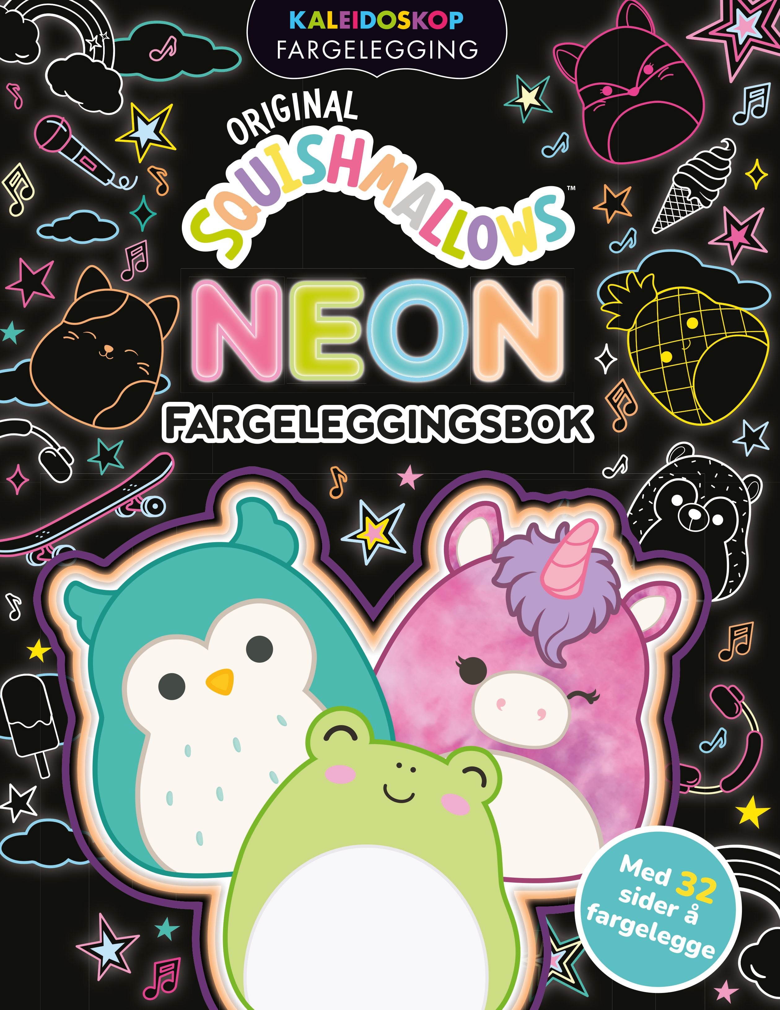 Original Squishmallows neon fargeleggingsbok