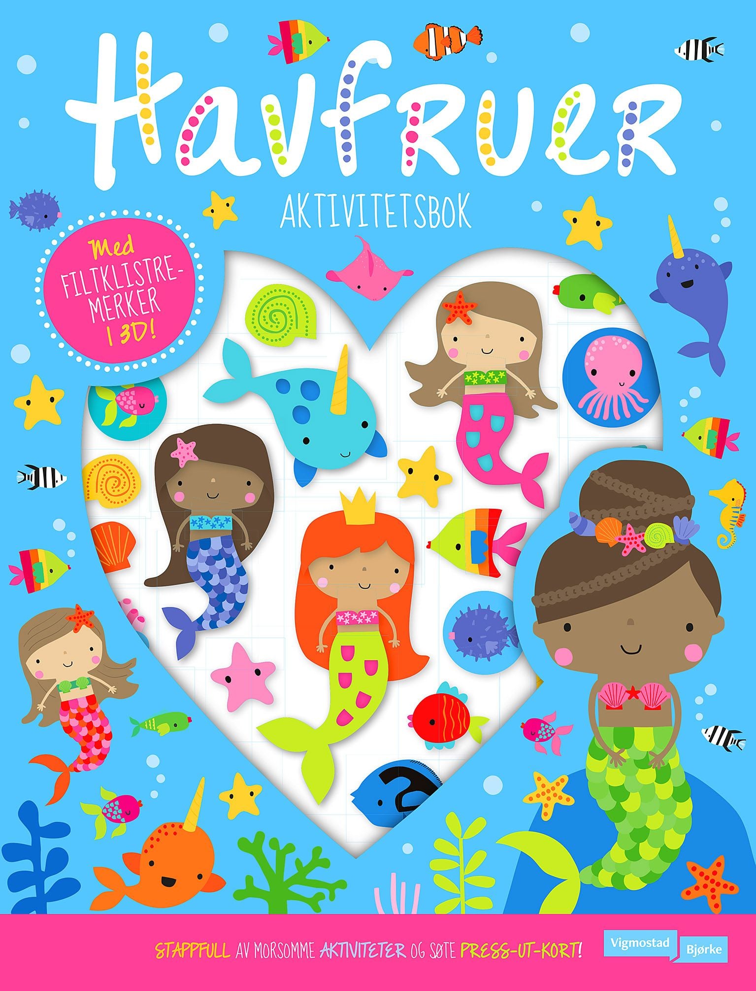 Havfruer aktivitetsbok med filtklistremerker