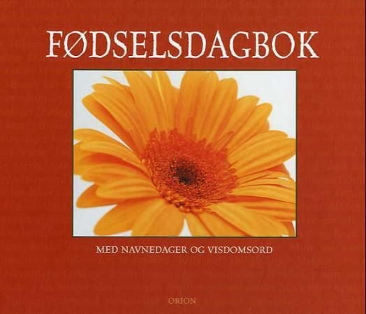 Fødselsdagbok - rød. med navnedager og visdomsord