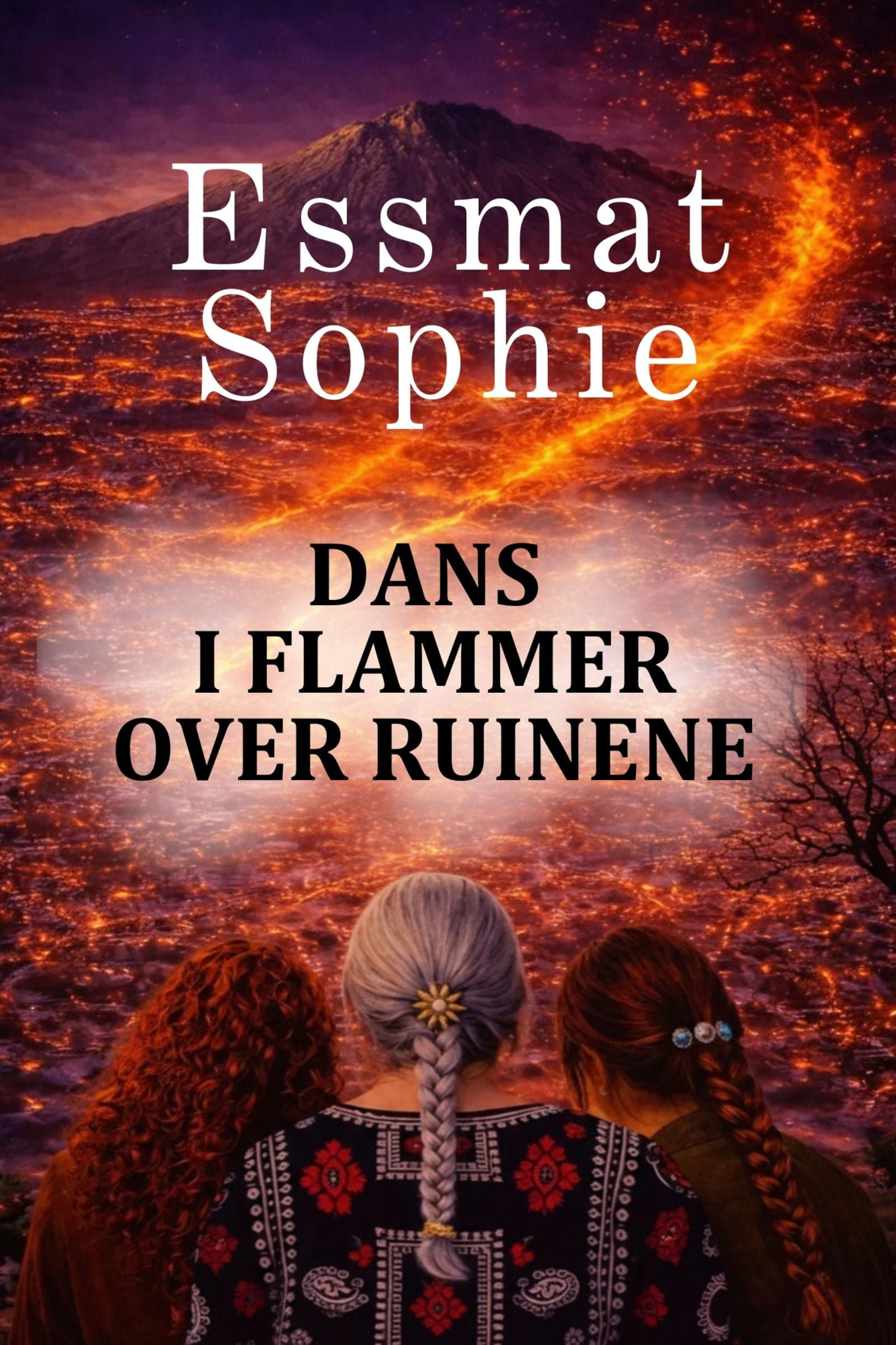 Dans i flammer over ruinene