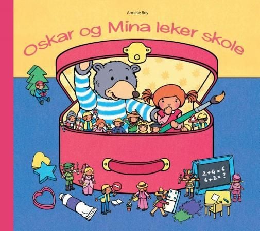 Oskar og Mina leker skole