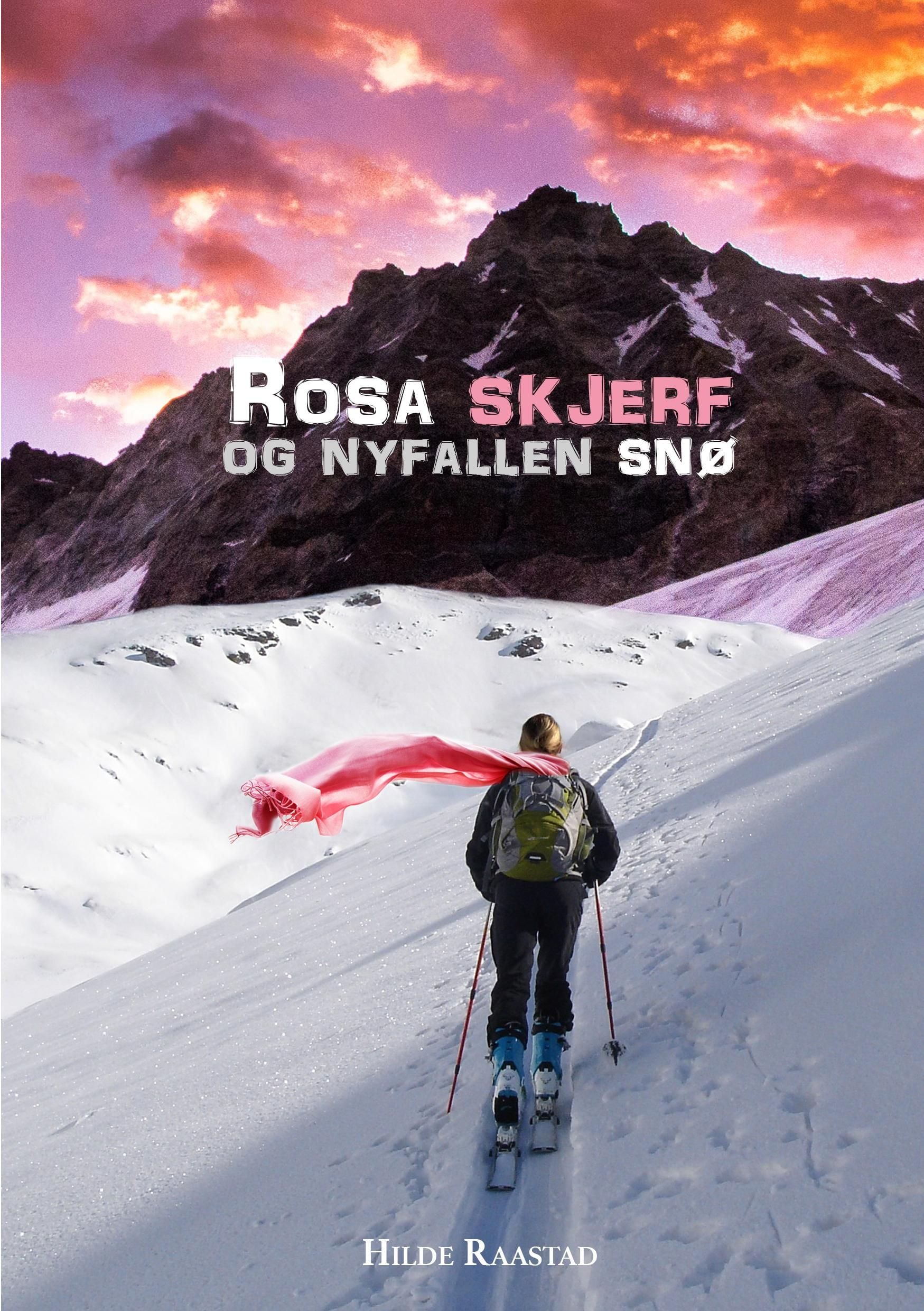 Rosa skjerf og nyfallen snø