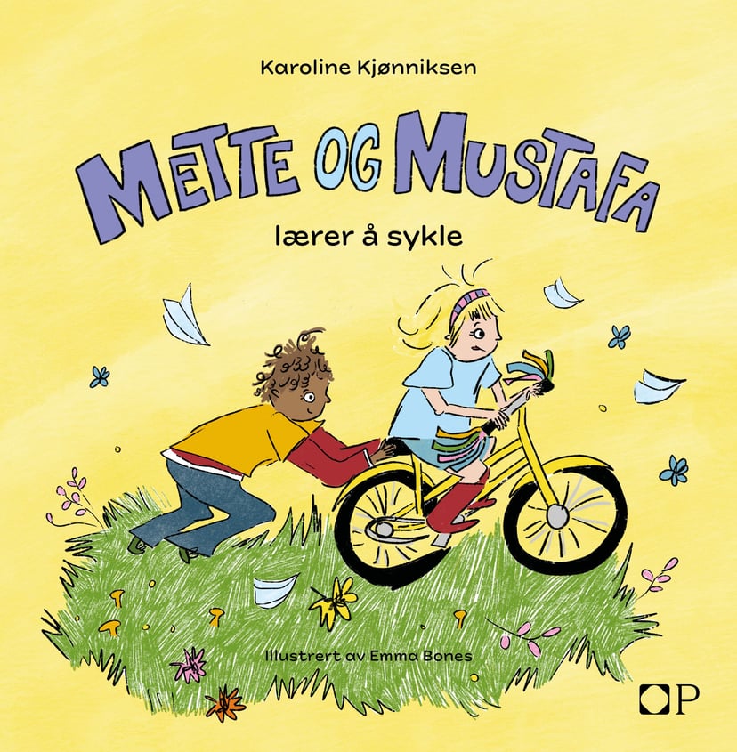 Mette og Mustafa lærer seg å sykle