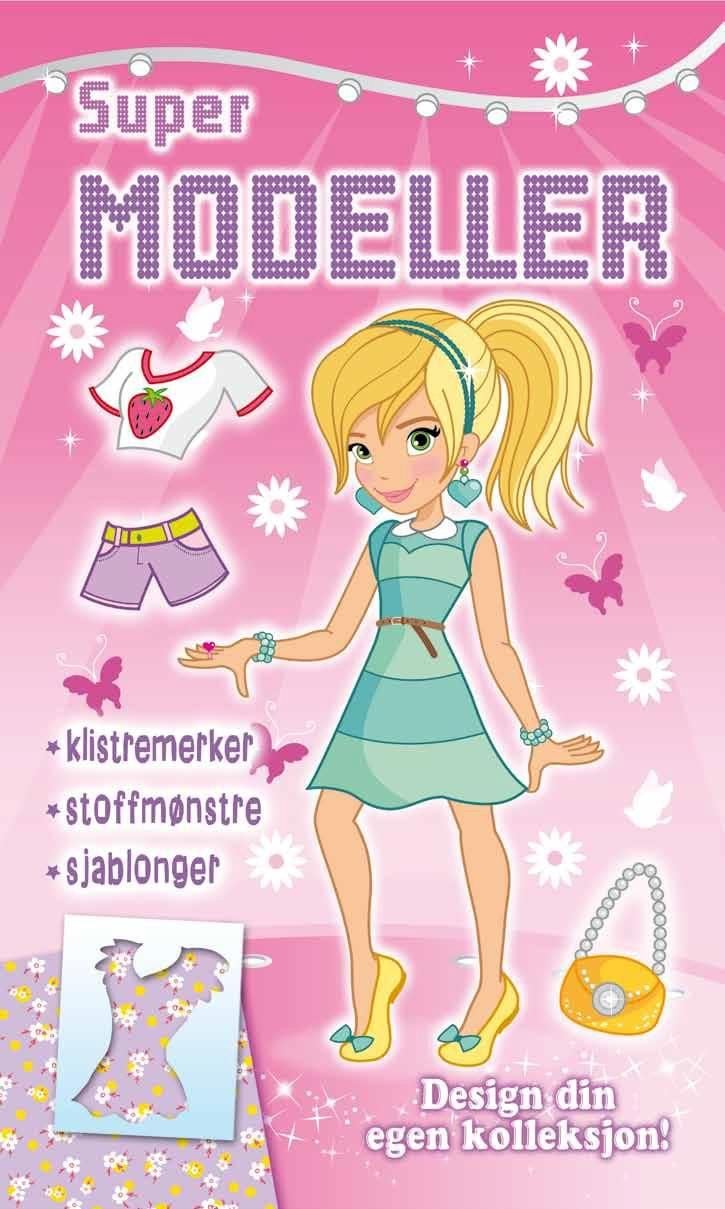 Supermodeller. Rosa. Klistremerker, stoffmønstre, sjablonger