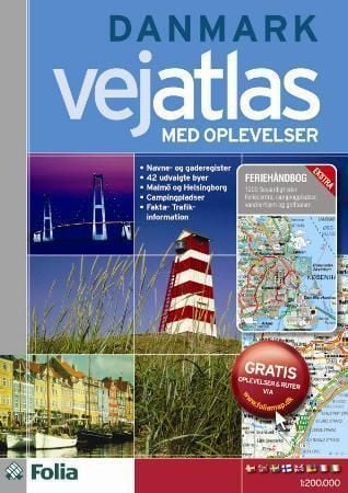Danmark vejatlas med oplevelser